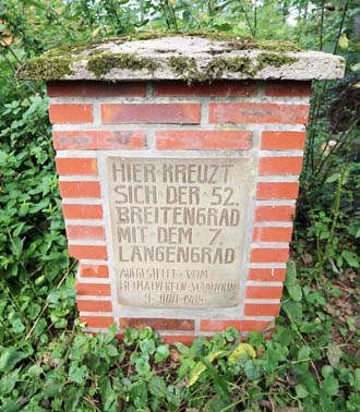 7. Lngengrad und 52. Breitengrad