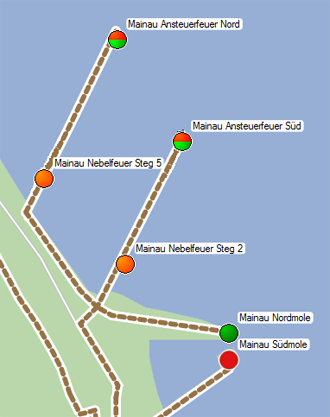 Anlegestellen und Leuchtfeuer in Mainau Anlegestellen an der Insel Mainau