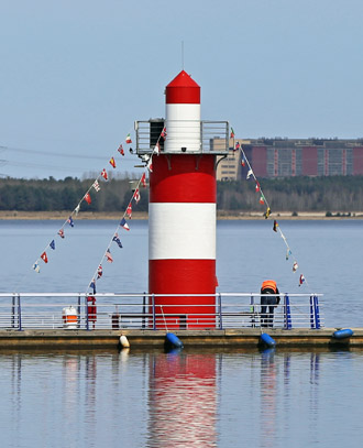 Leuchtturm Klitten am Bärwalder See Leuchtturm Klitten