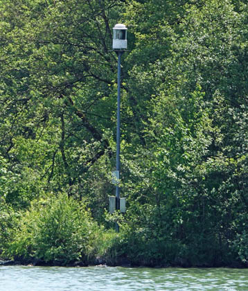 Sturmwarnleuchte am Wörthsee in Oberdorf Sturmwarnfeuer am Wörthsee