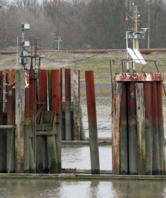 Nebelfeuer Schleuse Brunsbüttel Kleine Schleuse Brunsbüttel
