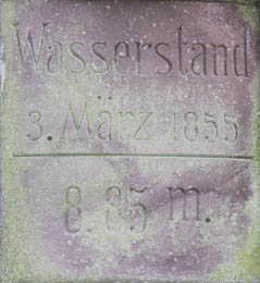 Weseler Hochwassermarke von 1855 Weseler Hochwassermarke 1855