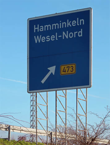 Autobahnabfahrt Hamminkeln / Wesel-Nord