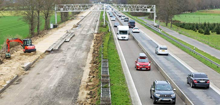 Autobahnbaustelle A3 bei Hamminkeln Autobahnbaustelle A3