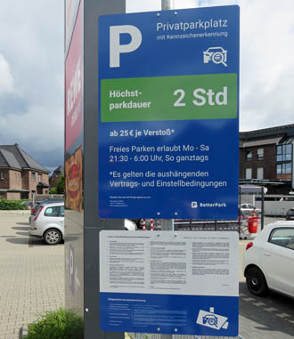 Parkschild am dm-Markt Parkschild am dm-Markt
