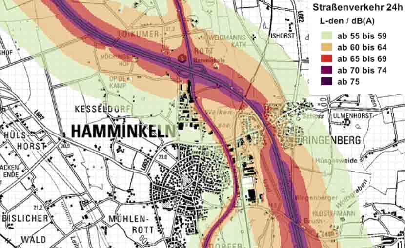 Lärmbelastung durch die A3 in Hamminkeln