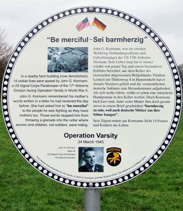 Gedenktafel Operation Varsity Gedenktafel Operation Varsity