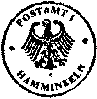 Dienstsiegel: Postamt Hamminkeln 1 Postamt Hamminkeln 1