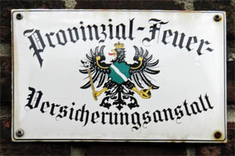 Emailleschild Provinzial-Feuerversicherungsanstalt Provinzial-Feuerversicherungsanstalt
