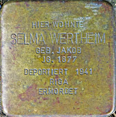 Stolperstein Selma Wertheim