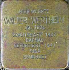 Stolperstein Walter Wertheim