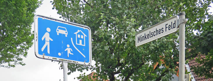 Verkehrsberuhigte Straße Minkelsches Feld Minkelsches Feld