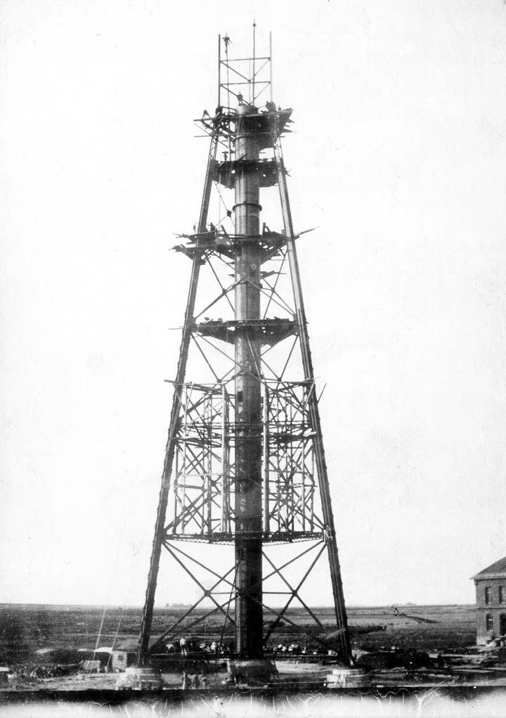 Leuchtturm Campen im Bau 1890 Leuchtturm Campen im Bau