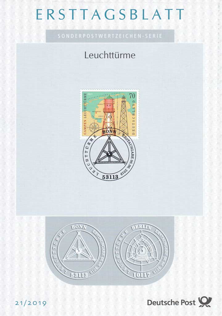Ersttagsbrief Leuchtturm Campen Ersttagsbrief Campen