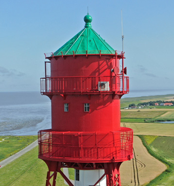 Laternenhaus Leuchtturm Campen, Juli 2021 Leuchtturm Campen