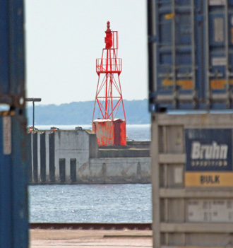 Helsingborg Südhafen Molenfeuer West Helsingborg Hafeneinfahrt