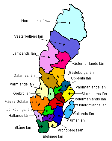 Verwaltungseinheiten - Länstyrelsen