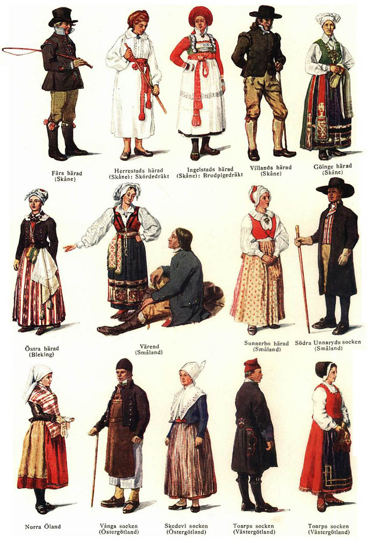 Schwedische Volkstrachten Schwedische Volkstrachten