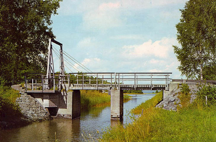 Zugbrück über den Muskö-Kanal in den 1950er Jahren Zugbrück über den Muskö-Kanal
