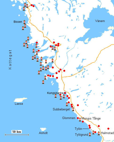 Leuchttürme an der schwedischen Westküste