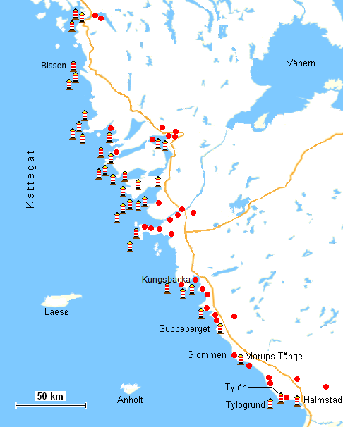 Leuchttrme an der schwedischen Westkste