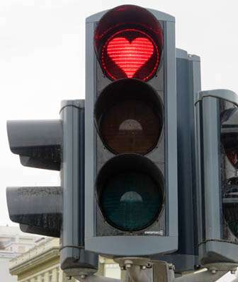 Fußgängerampel mit Herz in Akureyri Fußgängerampel in Akureyri