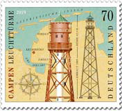 Briefmarke Leuchtturm Campen Briefmarke Leuchtturm Campen