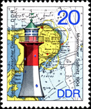 Briefmarke Leuchtturm Sassnitz Briefmarke Leuchtturm Sassnitz