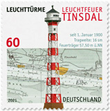 Briefmarke Leuchtturm Tinsdal Briefmarke Leuchtturm Tinsdal
