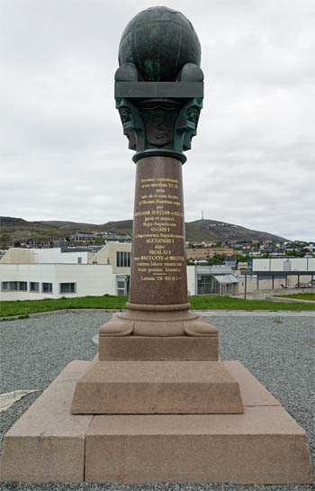 Meridiansäule in Hammerfest