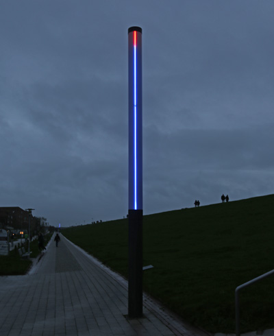 Pegelanzeige und Sturmflutwarnung