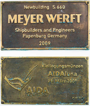 Kiellegungsmünze AIDAluna