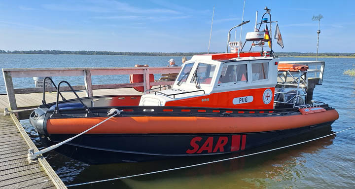 Seenotrettungsboot PUG am Liegeplatz in Wieck Seenotrettungsboot PUG